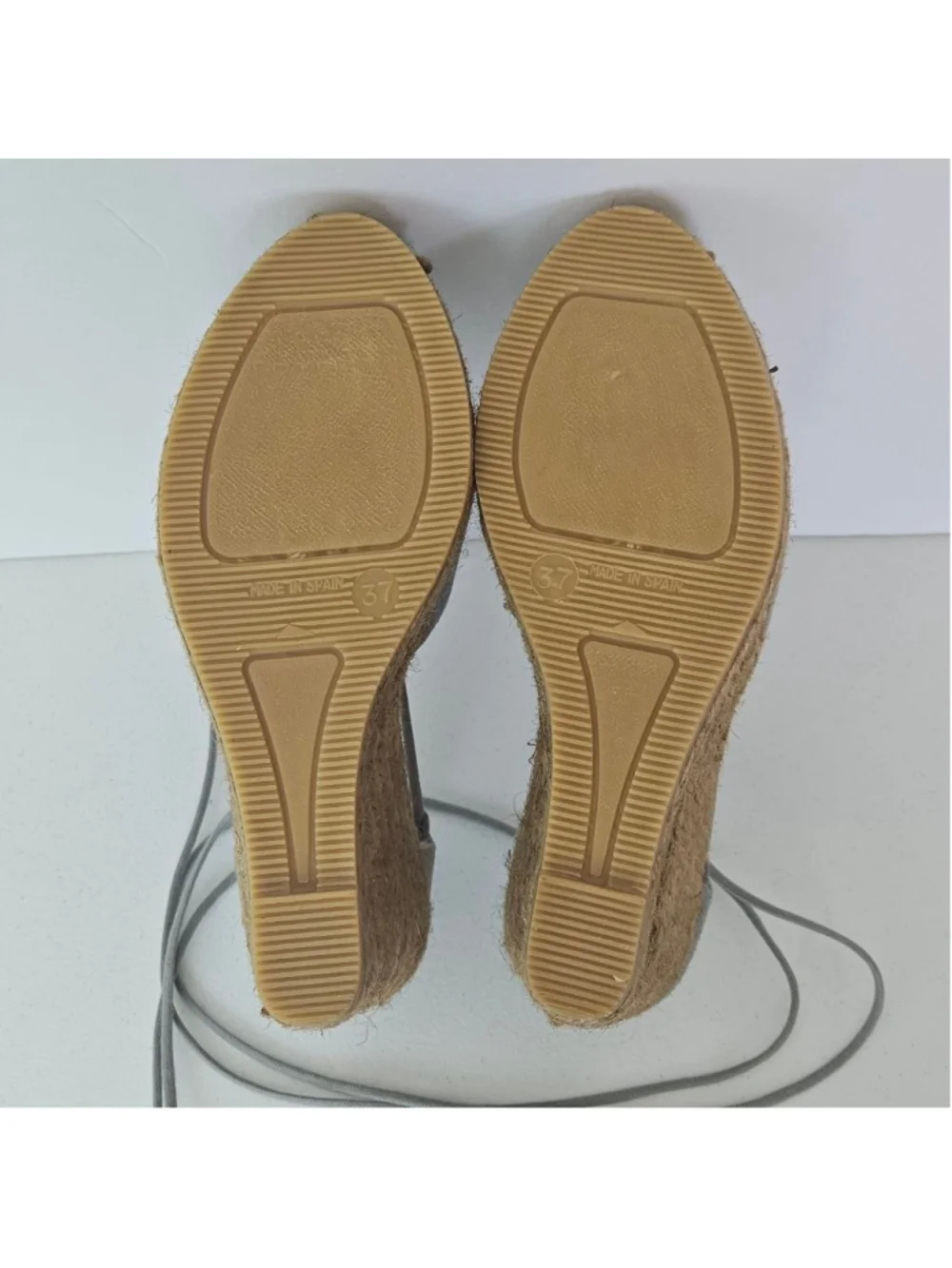 Viscata Gray Suede Espadrille Wedges Made in Spain Size 6.5